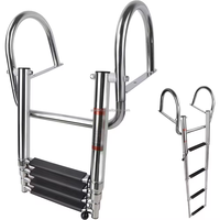 Vente en gros Échelle de bateau à 2 3 4 marches Échelle marine en acier inoxydable Quincaillerie marine Échelle de bateau de natation pour quai pliant