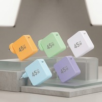 Cargador GaN de 45 W — Adaptador de corriente de pared USB-C de carga rápida en colores Macaron para teléfonos