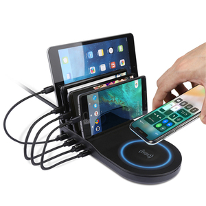 Station de charge universelle multi-USB à logo personnalisé en gros, station de charge rapide pour téléphone portable <span class=keywords><strong>sans</strong></span> <span class=keywords><strong>fil</strong></span>, <span class=keywords><strong>4</strong></span> ports - Product Image 6