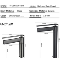 Robinet de salle de bain de style simple, mitigeur d'évier d'eau chaude et froide, robinets de lavabo en laiton, robinetterie monotrou montée sur le pont, mitigeur