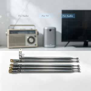 <span class=keywords><strong>Antenne</strong></span> universelle télescopique rétractable à 5 sections, rotative à 360 degrés, 173-595mm, 6mm, pour récepteur radio FM, <span class=keywords><strong>TV</strong></span>, stéréo - Product Image 1