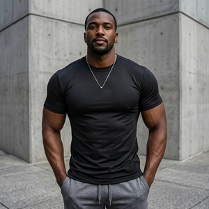 Men's GYM Wear Manufacturer ODM Custom Logo Factory Summer Unisex Anti-shrink Premium Compression Shirt with 3D Embroidery - Product Image 1