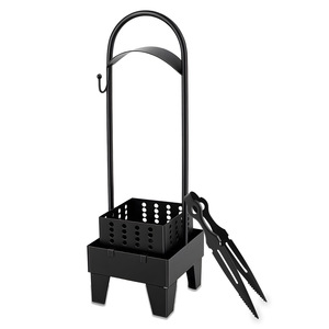 Carbón de narguile negro en cesta portátil, para uso comercial en lounge bar, camping al aire libre, accesorios para fumar shisha/chicha - Product Image 2
