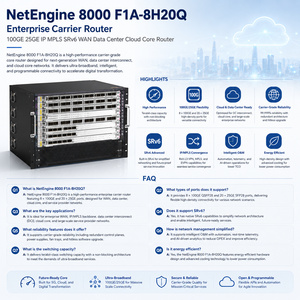 Routeur <span class=keywords><strong>d</strong></span>'entreprise NetEngine 8000 F1A-8H20Q 100GE 25GE IP MPLS SRv6 WAN pour centre <span class=keywords><strong>de</strong></span> données et cloud - Product Image 1