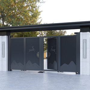 Aluminium Duurzame Moderne Automatische Glijdende Binnenplaats Villa Outdoor Elektrische Ophanging Garagedeur Muur Poort Gemakkelijk - Product Image 4