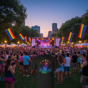 T-shirt arc-en-ciel avec phases de lune pour femmes, vêtements d'alliés LGBTQ pour le mois de la fierté gay - Product Image 3