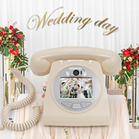 Téléphone rotatif vintage avec caméra et écran LCD pour enregistrement vidéo et audio, livre d'or de mariage pour événements