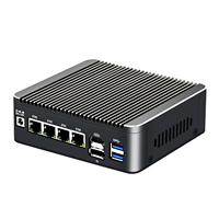 Mini PC Pare-feu sans ventilateur en gros, 12e génération N100 2.5G, routeur souple, 4x I226-V LAN, 1*COM RJ45, Type-C, PfSense, PVE, ESXi