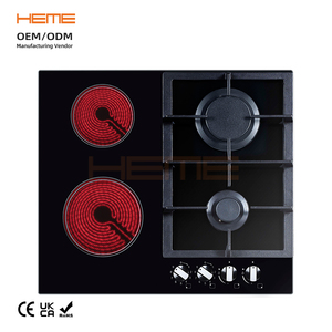 Electrodoméstico de Cocina, Estufa Combinada de Vitrocerámica con 4 Quemadores, 2 + 2 Quemadores de Gas - Product Image 2