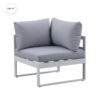 Canapé d'extérieur en aluminium pur en forme de L, élégant, pour jardin et terrasse, BHR |   Design classique intemporel pour une relaxation parfaite