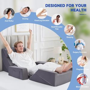 Lot de 9 coussins orthopédiques en mousse à mémoire de forme personnalisables et ajustables pour adultes, soulagement du <span class=keywords><strong>reflux</strong></span> <span class=keywords><strong>acide</strong></span> et de la dyspepsie gastro-œsophagienne (DGO) - Product Image 4