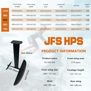 Hydrofoil de kitesurf JFS HPS 930 en carbone pour sports nautiques, planche de surf hydrofoil 1179 cm² 8 kg pour le downwind en mer, ailes de planche électronique - Product Image 3