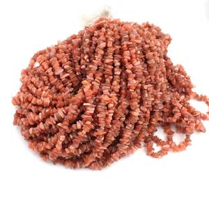 Perles de pierre de lune naturelle pêche en éclats, petites pierres précieuses en pépites, brin de 17 ou 34 pouces - Product Image 2