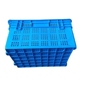 Caisses en plastique de style maillage pour fruits et légumes, dimensions supérieures 595x395mm, capacité 50kg, bleu, film PE de 1,5mm d'épaisseur, hauteur 310mm, WLL - Product Image 5