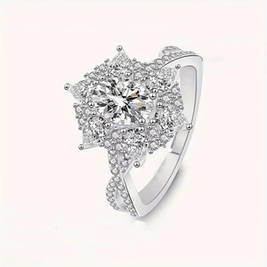 Anello con Design a Fiocco di Neve Stile Matrimoniale per Donne - Product Image 1
