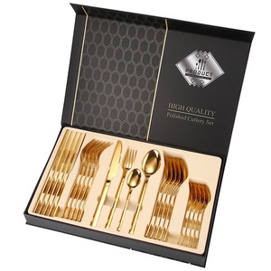 Set di posate in acciaio inossidabile-coltello di lusso forchetta cucchiaio per matrimoni e alberghi per regali aziendali - Product Image 1
