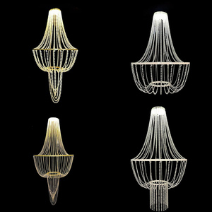 LANJO Crystal Beaded Chandelier Water Drop Shape Glam Style Party Events Hotel Stage Wedding <b>Ceiling</b> Decorations - Product Image 1