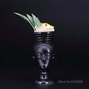 ハワイアンビーチマオリセラミックティキカップ美しい女性インド美容ベビーバー用スムージー骨チャイナパーティー - Product Image 2