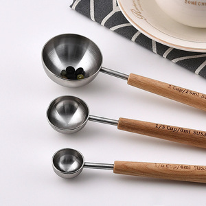 Syh1220 Stainless Steel <b>Coffee</b> Scoop Wooden Handle Walnut Wood Long Handle Measuring <b>Spoon</b> Elegant Metal Tablespoon <b>Spoons</b> for - Product Image 5