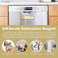 Indicateur Nettoyé/Saleté pour Lave-Vaisselle avec Aimant, Indicateur Premium en Acier Inoxydable avec Aimant pour Décoration de Cuisine Domestique