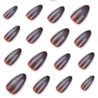 24 pièces 4192 Ongles pressés courts en forme d'amande en PMMA acrylique importés de Corée, faux ongles, personnalisation et dropshipping