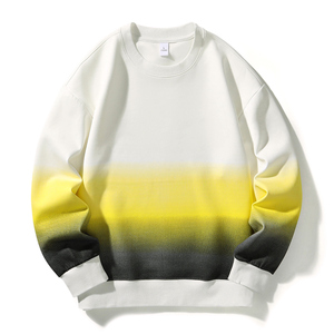Gradient nouveau pull à col rond t-shirt à manches longues ample et polyvalent pour hommes au printemps et à l'automne 2024 chemise à fond lourd - Product Image 1