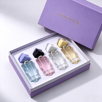 Flacon de parfum vide en verre transparent ondulé irrégulier de 50 ml, emballage en boîte cadeau