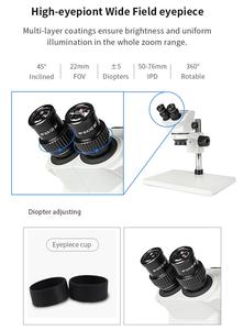 Boshida BD-SZM0750T-D4 7X-50X 삼안 스테레오 현미경, PCB 검사 및 수리를 위한 대형베이스 - Product Image 3