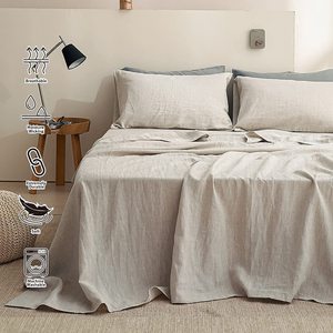 Oeko-Tex Aangepaste Kleur 100% Frans Linnen Beddengoed Puur Vlas Linnen Beddengoed Set Dekbed Set Steen Gewassen Beddengoed - Product Image 6