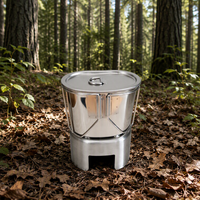 Kit de camping individuel léger en aluminium pour barbecue extérieur, style militaire, avec porte-gobelet et gourde, pour usage en terre ferme