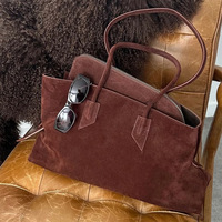 Sac fourre-tout rétro en daim grande capacité pour femme, nouvelle collection 2026, design de niche, sac à bandoulière minimaliste sous le bras