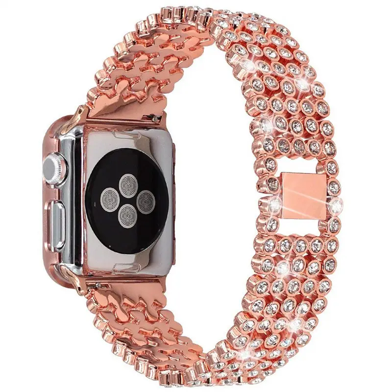 Factory Wholesale 316L Wrist Band For Iwatch Series 8765 44mm 45mm Milanese Bling Metal Stainless Steel Apple Watch Straps