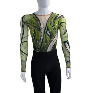 Combinaisons sur mesure en gros pour hommes, vêtements de scène, danse, patinage artistique, entraînement, danse latine, costume de gymnastique - Product Image 4