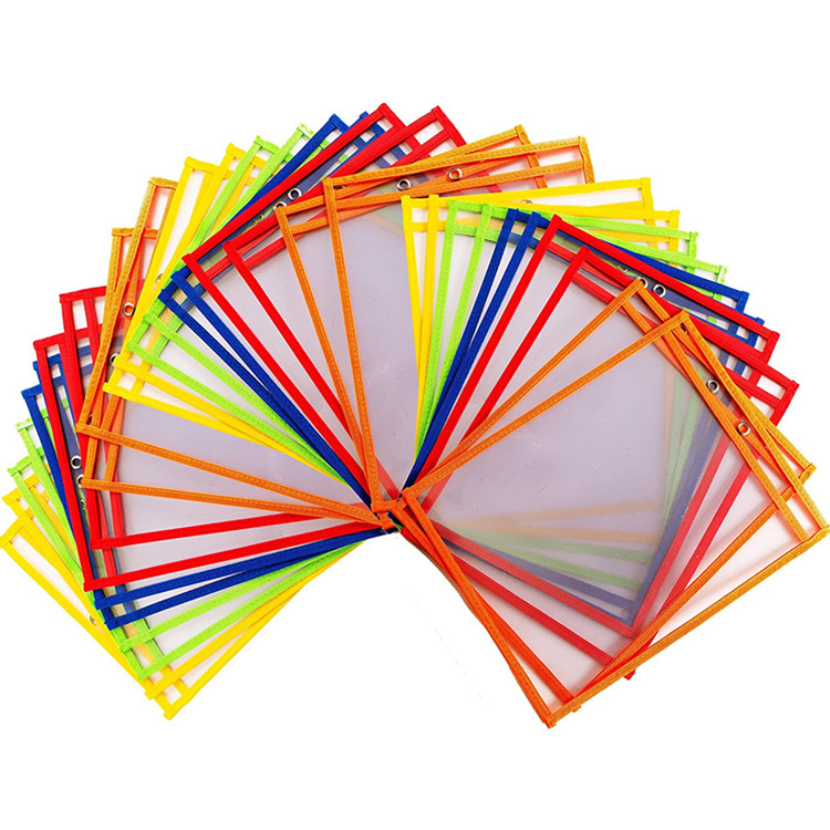 Детям практиковать многоразовые лист рукава типа со стирающейся от маркера карманы с 6 видов цветов швейные край