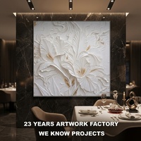 Art abstrait en relief 3D fait main de qualité supérieure pour la décoration des espaces publics d'hôtels, projet hôtelier professionnel, décoration murale