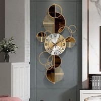 Horloge Murale Luxe Léger, Décoration de Maison Personnalité Créative en Fer Forgé pour Salon