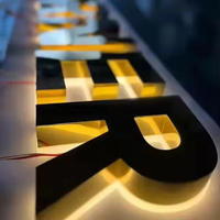 Enseigne en lettres 3D personnalisées, rétroéclairée par LED, pour la décoration de magasins commerciaux, logo en acier inoxydable, enseigne LED