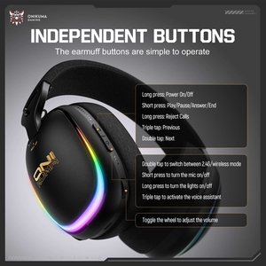 Audífonos para Juegos <span class=keywords><strong>ONIKUMA</strong></span> GT805 Inalámbricos Bluetooth Ligeros de Alta Fidelidad con Batería de Larga Duración al por Mayor - Product Image 3