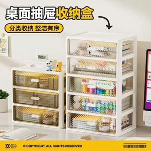 Transparent Desktop Storage Cabinet <b>Drawer</b> Style Multi Layer Organizer For Stationery Cosmetic Storage - Product Image 4