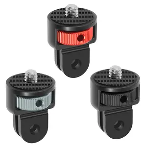 360 bisa diputar sekrup 1/4 inci Mini Tripod Adapter Mount CNC untuk GoPro Hero 11 10 5 untuk Insta360 ONE X3 X2 Xiaomi 4K kamera