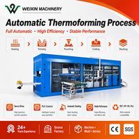 Machine de thermoformage entièrement automatique à commande PLC à trois postes pour la fabrication de boîtes à œufs, de boîtes à lunch jetables et de contenants en PP, PET, PS, PVC
