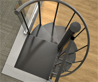 CBMmart Escalier en colimaçon en acier forgé noir personnalisé au design antique pour petit espace