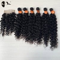 Extensiones de Cabello Pre-Adheridas, Mezcla de Cabello Humano al 80%, Liso y Rizado, Estilo Africano, Juego de 7 Piezas, 220g, para Tipos de Cabello Mixtos