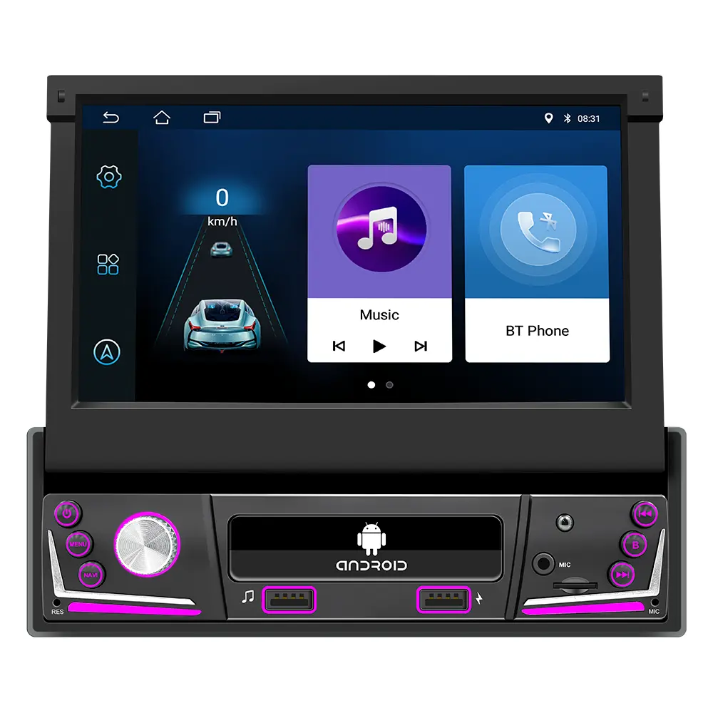 Bestree oto elektroniği evrensel sing din 1 din 7 inç android araba ekran radyo ses stereo sistemi araba stereo alıcı oyuncu