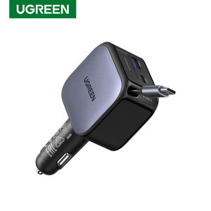 UGREEN 90w可伸缩USB C车载充电器<span class=keywords><strong>3</strong></span>合1快速充电C型点烟器适配器车载充电器，适用于iPhone耳塞 - Product Image 1