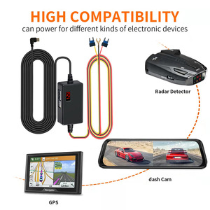3-core step-down <b>cable</b> 12V/24V to 5V 3A automotive step-down <b>cable</b> digital <b>display</b> parking monitoring power <b>cable</b> L154 - Product Image 2