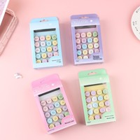 Mini-calculatrice portable multifonction super mignonne - Couleurs dégradées (violet/bleu/jaune) à piles
