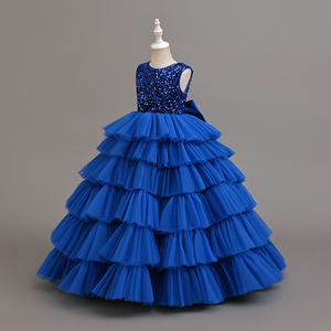 Abito Formale per Bambine in Pronta Consegna, Nuovo Stile Europeo e Americano, Elegante Gonna a Strati, Abbigliamento di Alta Gamma per Bambini - Product Image 5