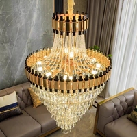 Haute qualité Guangzhou moderne luxe grande salle de banquet hôtel Villa escaliers or suspendu cristal branche lustre éclairage