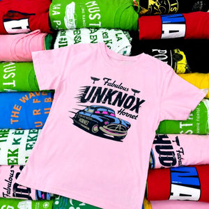 Camiseta de manga corta con estampado de Pixar Cars Fabulous Unknox Hornet para niños, camiseta rosa con cuello redondo, estilo informal, camisetas listas para enviar para niños - Product Image 1